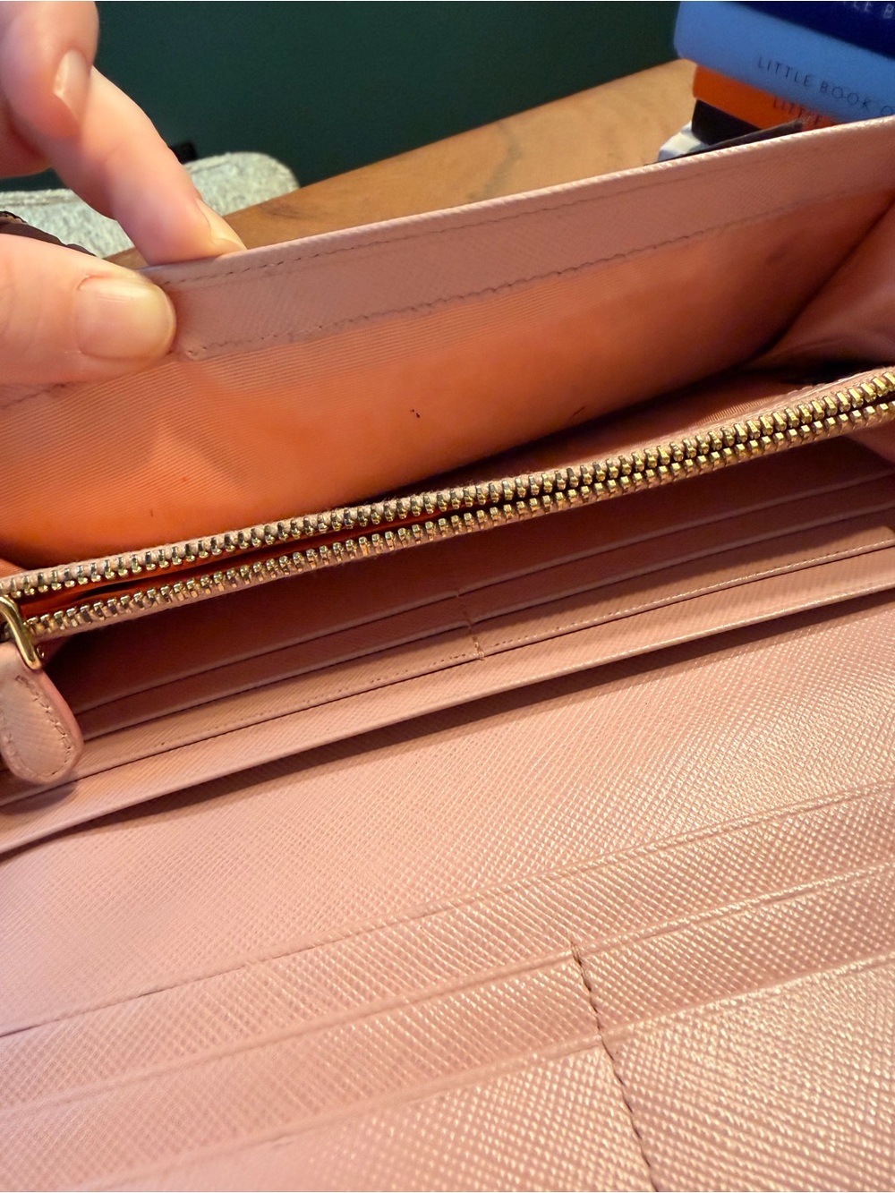 Prada Pink Saffiano Leather Bow-Accent Wallet - Picture 4 of 9
